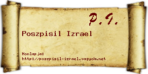 Poszpisil Izrael névjegykártya